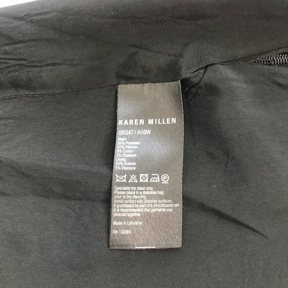 Karen Millen Black Zipper Pencil Skirt  Size 4 - Picture 6 of 9